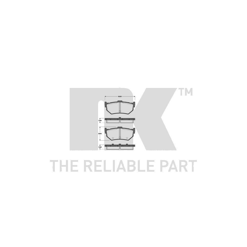 Bremsbelagsatz, Scheibenbremse NK 222611 f&uuml;r HONDA, Hinterachse