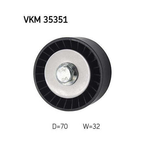 Umlenk-/F&uuml;hrungsrolle, Keilrippenriemen SKF VKM 35351 f&uuml;r OPEL VAUXHALL, mitte