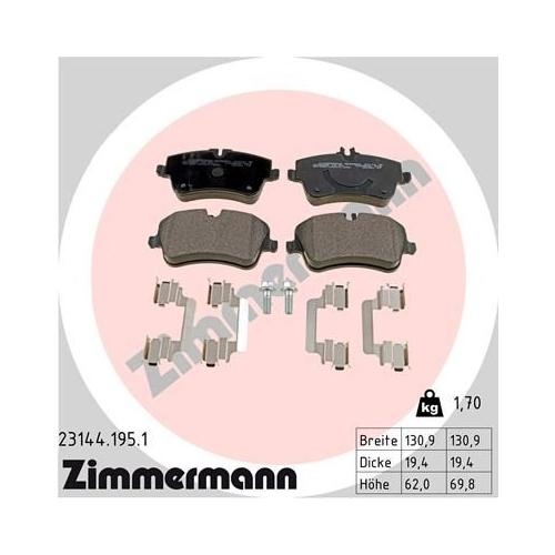 Bremsscheibe ZIMMERMANN 400.1435.20 COAT Z f&uuml;r MERCEDES-BENZ, Vorderachse