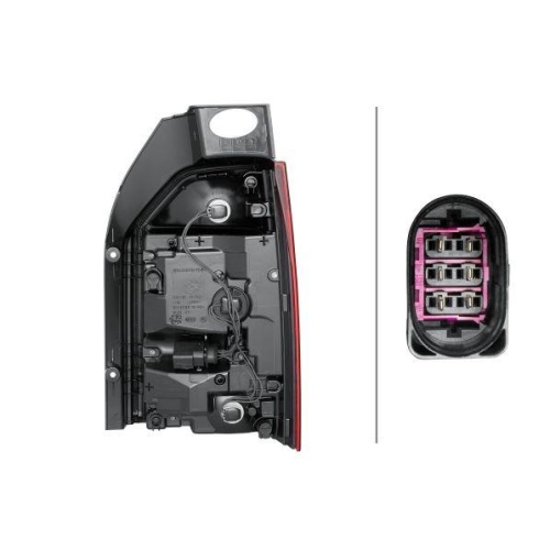 HELLA Heckleuchte 2SK 012 337-051 für VW, links, für Fahrzeuge mit Heckklappe