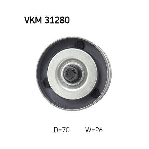 Umlenk-/F&uuml;hrungsrolle, Keilrippenriemen SKF VKM 31280 f&uuml;r AUDI SEAT SKODA VW