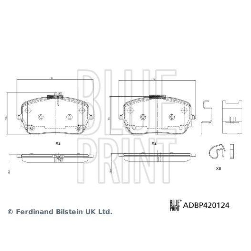 Bremsbelagsatz, Scheibenbremse BLUE PRINT ADBP420124 f&uuml;r MERCEDES-BENZ