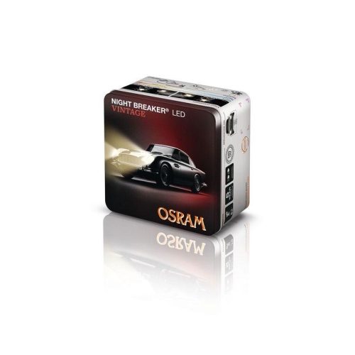 OSRAM NIGHT BREAKER LED VINTAGE H4 + R2 Adapter, 3000K, warmwei&szlig;e Farbtemperatur, bis zu 330% mehr Helligkeit, Gelb
