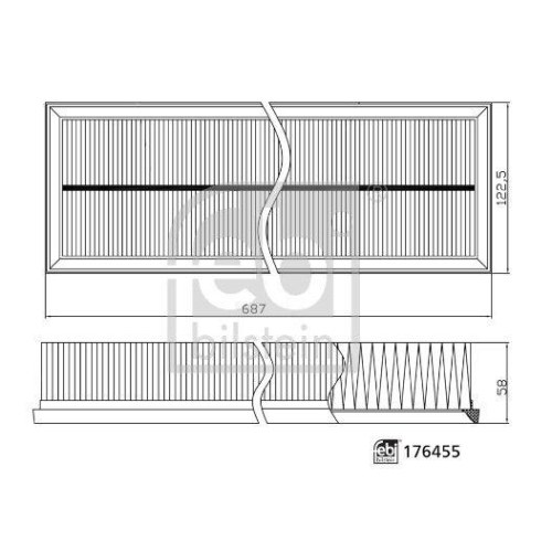 FEBI BILSTEIN Luftfilter 176455 f&uuml;r PORSCHE