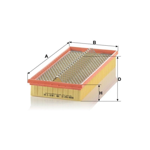Luftfilter MANN-FILTER C 38 163/1 f&uuml;r FORD MERCEDES-BENZ GENERAL MOTORS