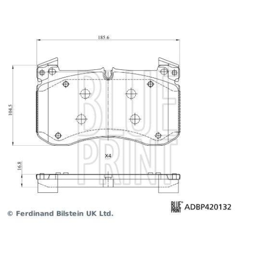 Bremsbelagsatz, Scheibenbremse BLUE PRINT ADBP420132 f&uuml;r MERCEDES-BENZ