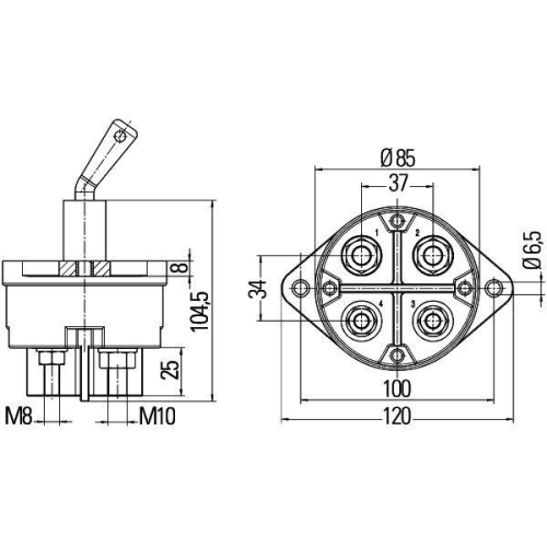 HELLA Hauptschalter, Batterie 6EK 002 843-161 für CLAAS
