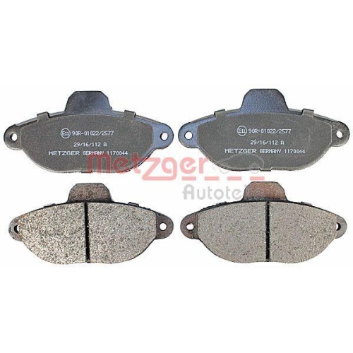 Bremsbelagsatz, Scheibenbremse METZGER 1170044 f&uuml;r FIAT LANCIA, Vorderachse