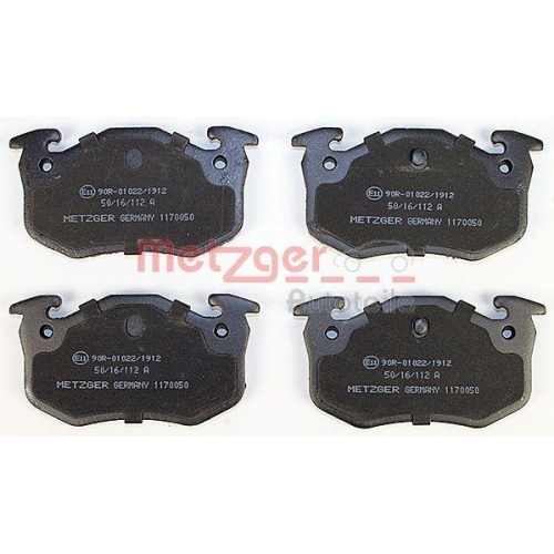 Bremsbelagsatz, Scheibenbremse METZGER 1170050 f&uuml;r CITRO&Euml;N PEUGEOT RENAULT