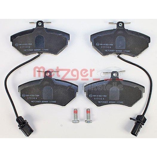 Bremsbelagsatz, Scheibenbremse METZGER 1170082 GREENPARTS f&uuml;r VW VAG