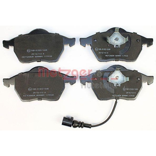 Bremsbelagsatz, Scheibenbremse METZGER 1170122 f&uuml;r VAG, Vorderachse