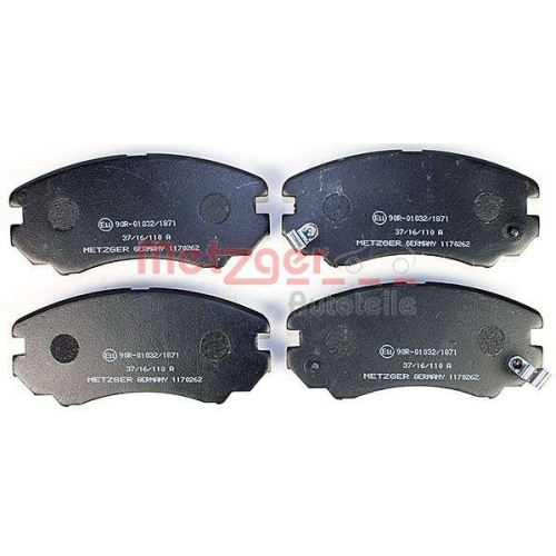 Bremsbelagsatz, Scheibenbremse METZGER 1170262 f&uuml;r HYUNDAI KIA, Vorderachse