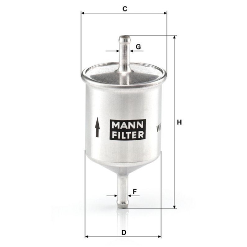 Kraftstofffilter MANN-FILTER WK 66 f&uuml;r FORD ISUZU NISSAN JOHN DEERE HYSTER AGCO