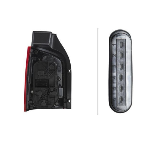 HELLA Heckleuchte 2SK 010 318-081 für VW, rechts, für Fahrzeuge mit Heckklappe