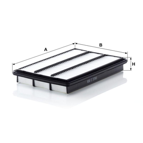 Luftfilter MANN-FILTER C 3766 f&uuml;r MITSUBISHI