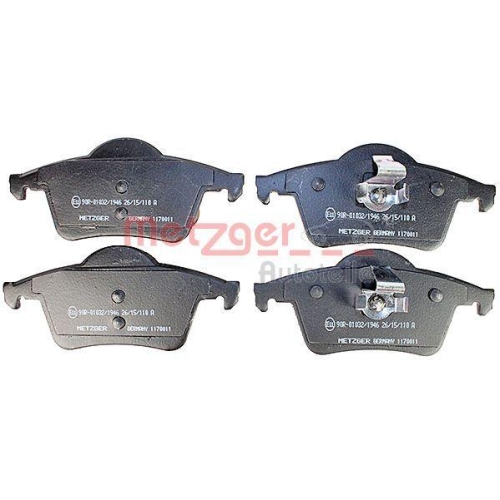 Bremsbelagsatz, Scheibenbremse METZGER 1170011 f&uuml;r VOLVO, Hinterachse