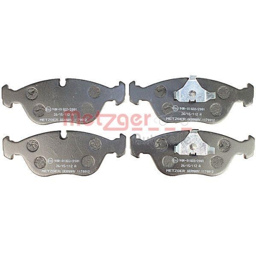 Bremsbelagsatz, Scheibenbremse METZGER 1170012 f&uuml;r VOLVO, Vorderachse