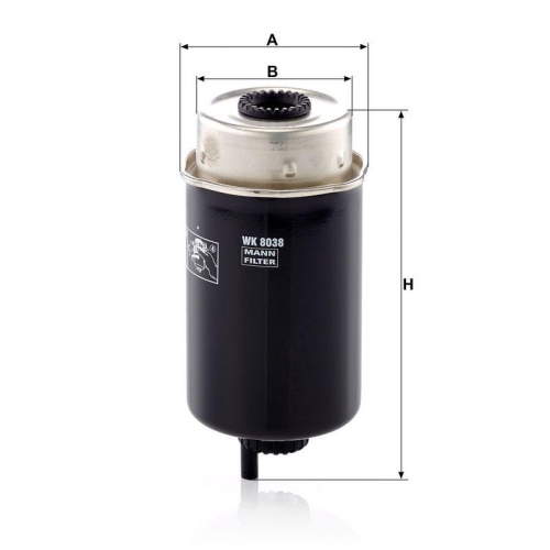 Kraftstofffilter MANN-FILTER WK 8038 f&uuml;r LAND ROVER
