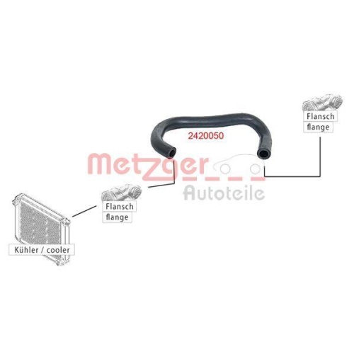K&uuml;hlerschlauch METZGER 2420050 f&uuml;r VAG, links oben