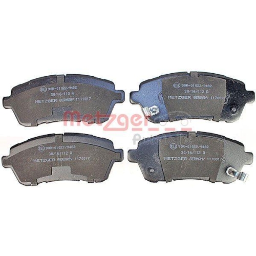 Bremsbelagsatz, Scheibenbremse METZGER 1170017 f&uuml;r DAIHATSU FORD MAZDA SUZUKI