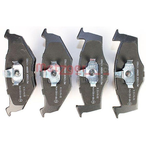 Bremsbelagsatz, Scheibenbremse METZGER 1170023 f&uuml;r VAG, Vorderachse