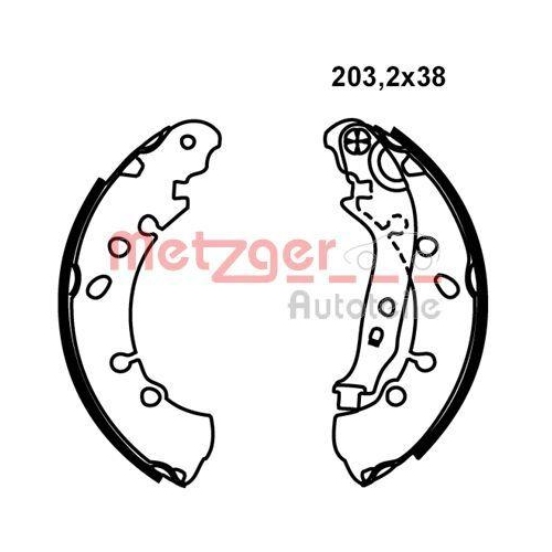 Bremsbackensatz METZGER MG 236 f&uuml;r TOYOTA, Hinterachse