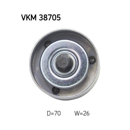 Umlenk-/F&uuml;hrungsrolle, Keilrippenriemen SKF VKM 38705 f&uuml;r MINI, mitte