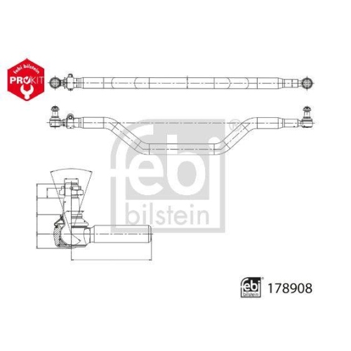 FEBI BILSTEIN Spurstange 178908 ProKit f&uuml;r MAN, Vorderachse