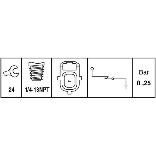 HELLA Öldruckschalter 6ZL 009 600-081 für FORD JAGUAR MAZDA VOLVO FORD USA