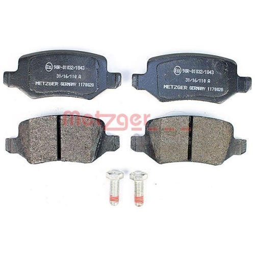 Bremsbelagsatz, Scheibenbremse METZGER 1170028 GREENPARTS f&uuml;r MERCEDES-BENZ