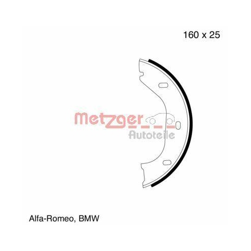 Bremsbackensatz, Feststellbremse METZGER MG 318 f&uuml;r BMW, Hinterachse links