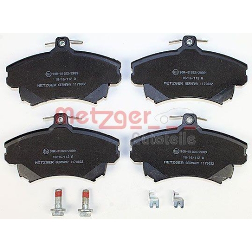 Bremsbelagsatz, Scheibenbremse METZGER 1170032 f&uuml;r MITSUBISHI VOLVO SMART