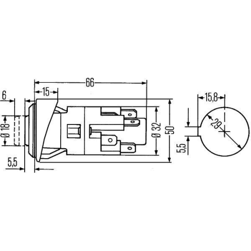 HELLA Warnblinkschalter 6HF 001 579-052 für ATLAS COPCO KOMATSU TEREX