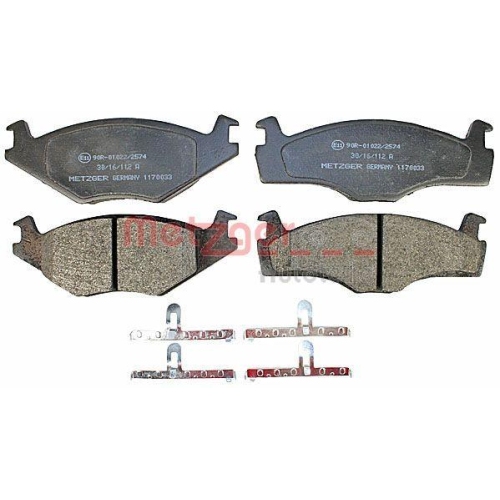 Bremsbelagsatz, Scheibenbremse METZGER 1170033 f&uuml;r SEAT VAG, Vorderachse