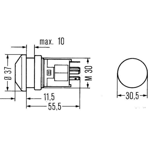HELLA Warnblinkschalter 6HF 003 916-011 f&uuml;r CASE IH JCB NOOTEBOOM AHLMANN KUBOTA