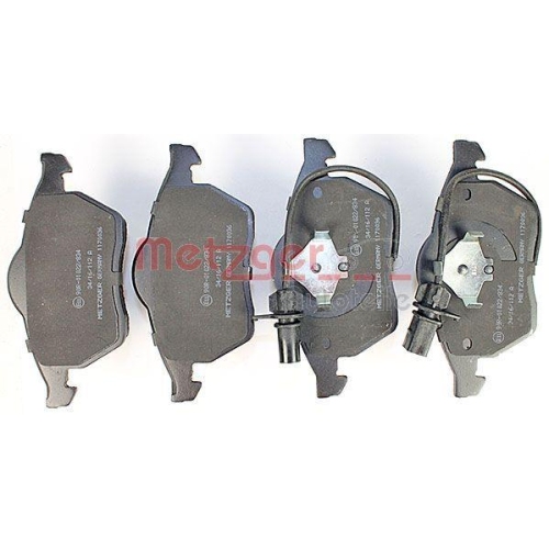 Bremsbelagsatz, Scheibenbremse METZGER 1170036 f&uuml;r VAG, Vorderachse