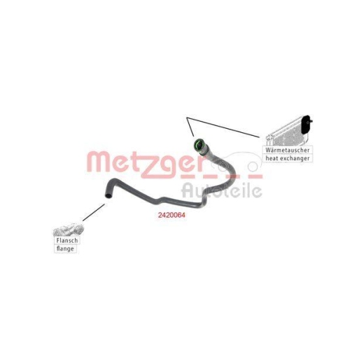 K&uuml;hlerschlauch METZGER 2420064 f&uuml;r FORD, f&uuml;r Fahrzeuge mit Klimaanlage