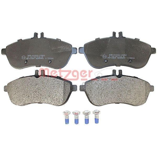 Bremsbelagsatz, Scheibenbremse METZGER 1170046 f&uuml;r MERCEDES-BENZ, Vorderachse