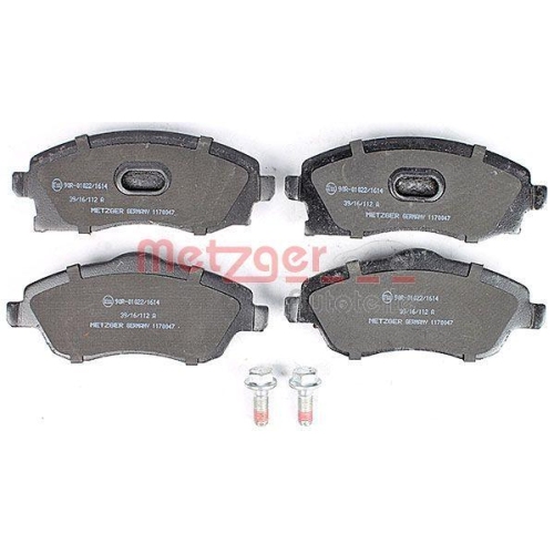 Bremsbelagsatz, Scheibenbremse METZGER 1170047 f&uuml;r OPEL, Vorderachse