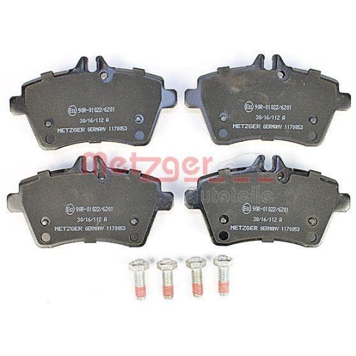 Bremsbelagsatz, Scheibenbremse METZGER 1170053 f&uuml;r MERCEDES-BENZ, Vorderachse