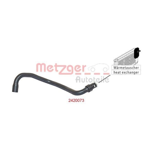 K&uuml;hlerschlauch METZGER 2420073 f&uuml;r FORD, f&uuml;r Fahrzeuge ohne Standheizung