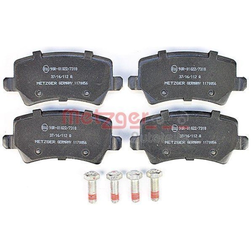 Bremsbelagsatz, Scheibenbremse METZGER 1170056 GREENPARTS f&uuml;r FORD VOLVO