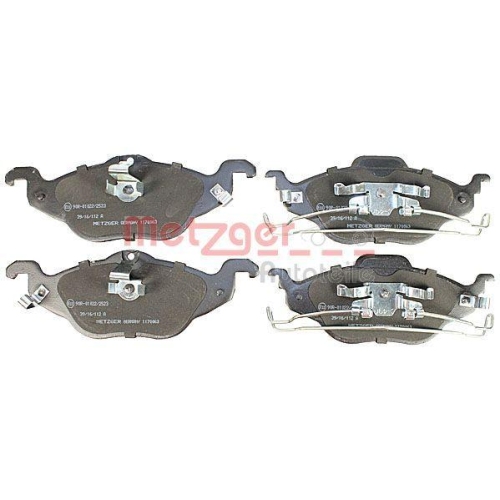 Bremsbelagsatz, Scheibenbremse METZGER 1170063 f&uuml;r OPEL, Vorderachse