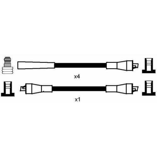 Z&uuml;ndleitungssatz NGK 7104 f&uuml;r, f&uuml;r Fahrzeuge mit Z&uuml;ndverteiler