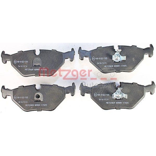 Bremsbelagsatz, Scheibenbremse METZGER 1170075 f&uuml;r BMW, Hinterachse