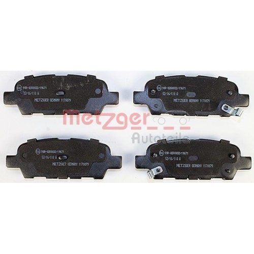 Bremsbelagsatz, Scheibenbremse METZGER 1170079 GREENPARTS f&uuml;r NISSAN