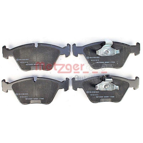 Bremsbelagsatz, Scheibenbremse METZGER 1170086 f&uuml;r BMW, Vorderachse