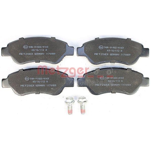 Bremsbelagsatz, Scheibenbremse METZGER 1170089 f&uuml;r CITRO&Euml;N PEUGEOT TOYOTA