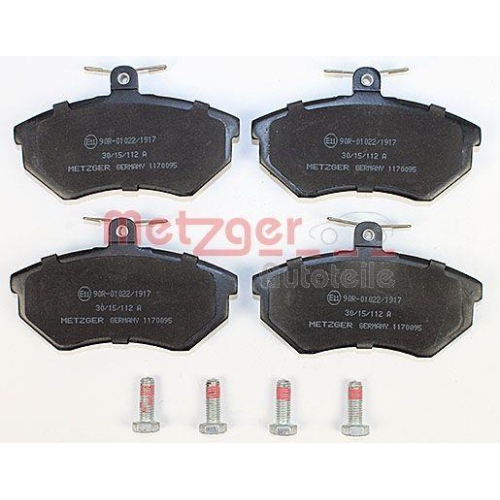 Bremsbelagsatz, Scheibenbremse METZGER 1170095 f&uuml;r SEAT VW, Vorderachse