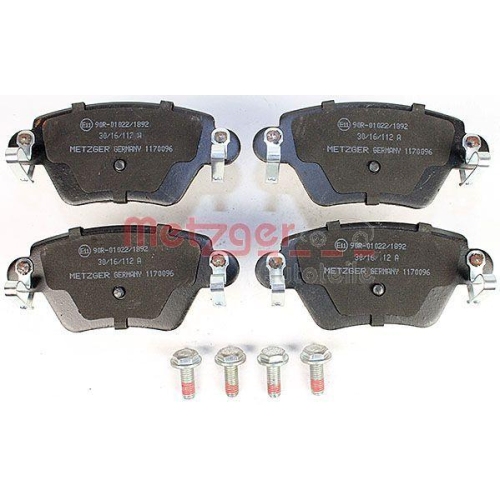 Bremsbelagsatz, Scheibenbremse METZGER 1170096 f&uuml;r FORD JAGUAR, Hinterachse
